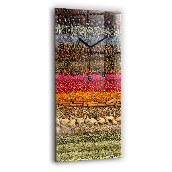Modern vertical wall clock Rows of spices