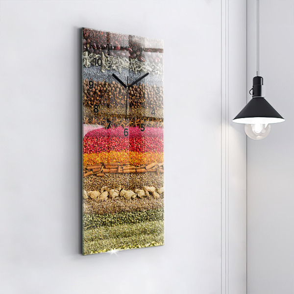 Modern vertical wall clock Rows of spices