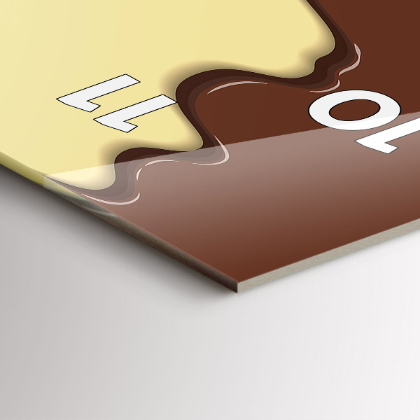 Modern vertical wall clock Waffle and ice cream