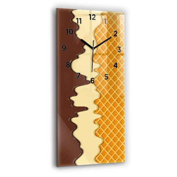 Modern vertical wall clock Waffle and ice cream