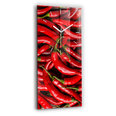 Modern vertical wall clock Hot peppers