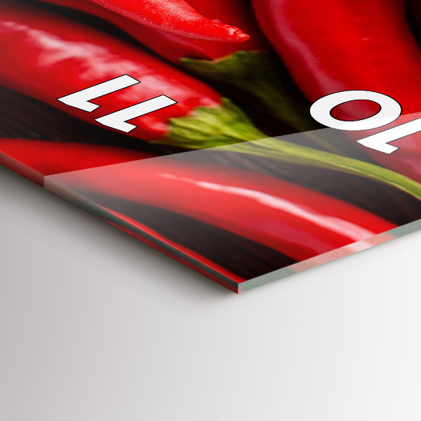 Modern vertical wall clock Hot peppers