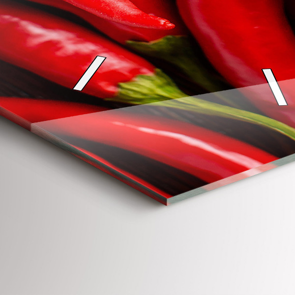 Modern vertical wall clock Hot peppers