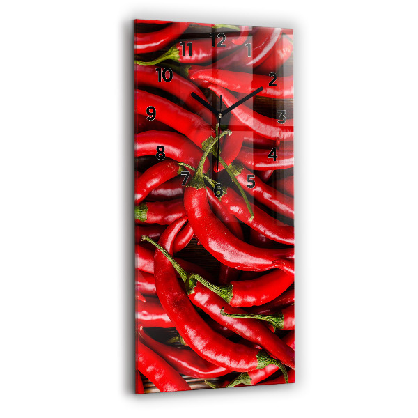 Modern vertical wall clock Hot peppers