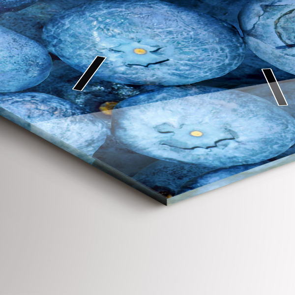 Modern vertical wall clock Blueberries and raspberries