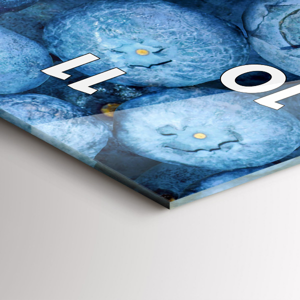 Modern vertical wall clock Blueberries and raspberries