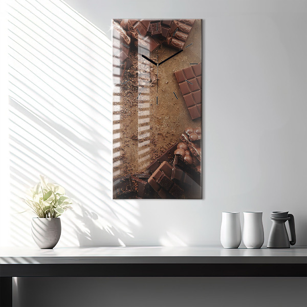 Modern vertical wall clock Chocolate bars