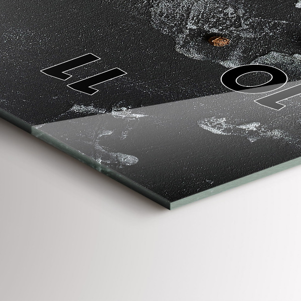 Modern vertical wall clock Spices on the counter