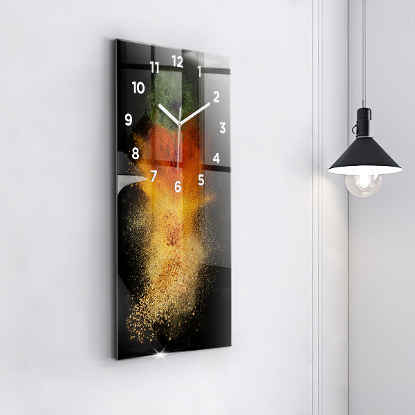 Modern vertical wall clock Spices scattered