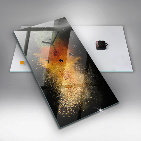 Modern vertical wall clock Spices scattered