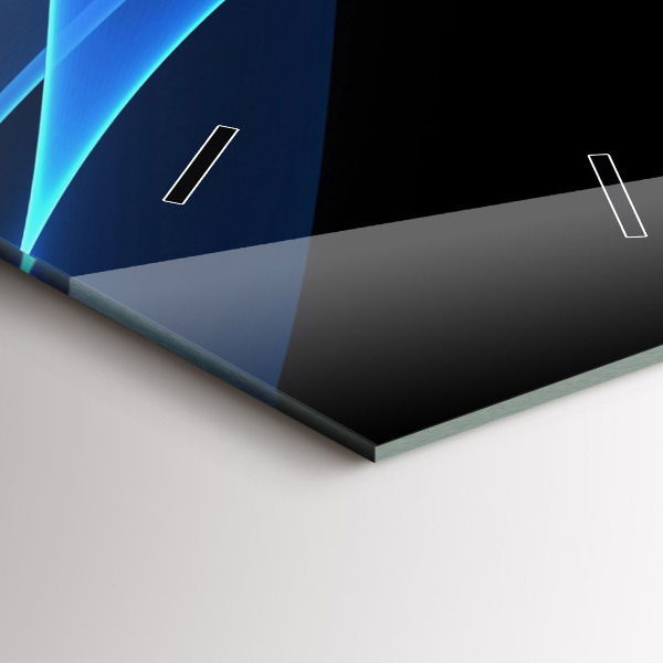 Modern vertical wall clock Blue lines