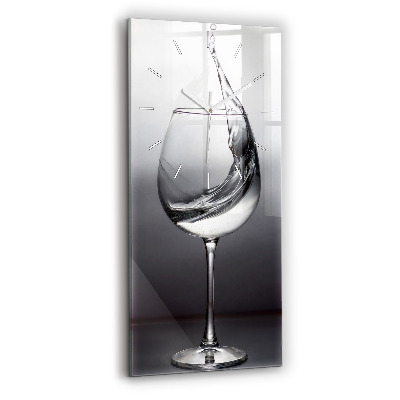 Modern vertical wall clock Glass of wine