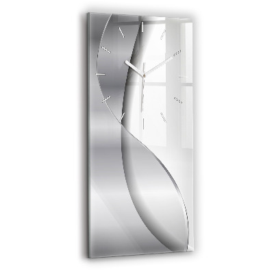 Modern vertical wall clock Silver abstraction