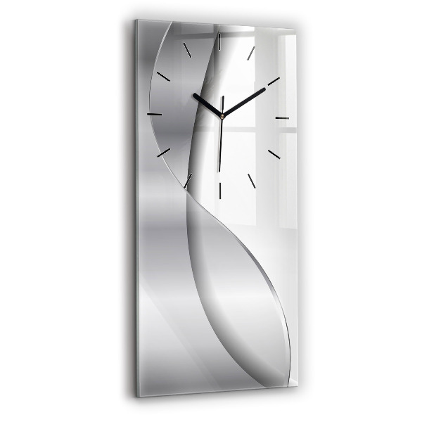 Modern vertical wall clock Silver abstraction