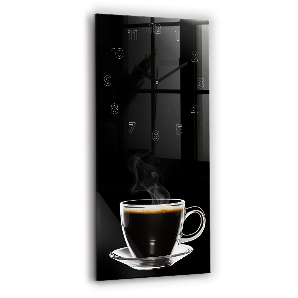 Modern vertical wall clock Black coffee