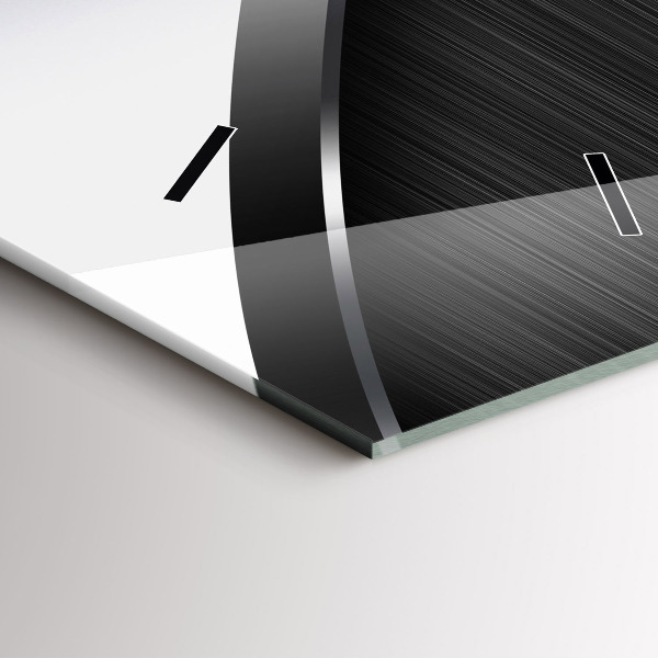 Modern vertical wall clock Black and silver lines