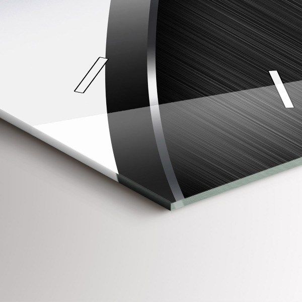 Modern vertical wall clock Black and silver lines