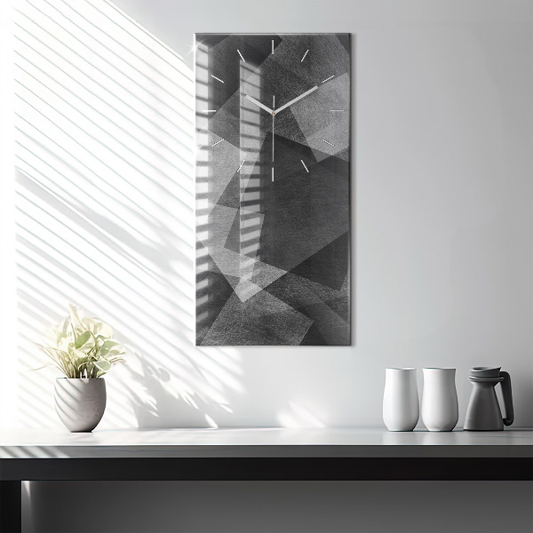 Modern vertical wall clock Geometric abstraction