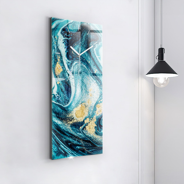 Modern vertical wall clock Abstract marble