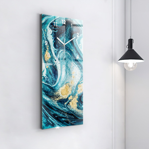 Modern vertical wall clock Abstract marble
