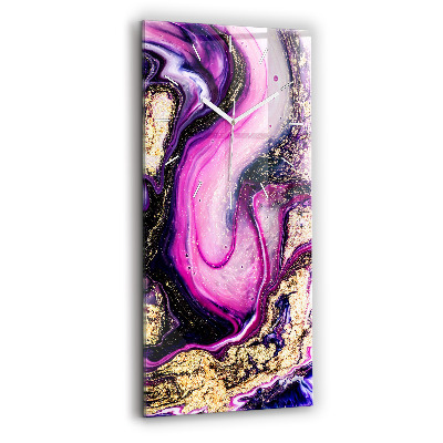 Modern vertical wall clock Abstract marble