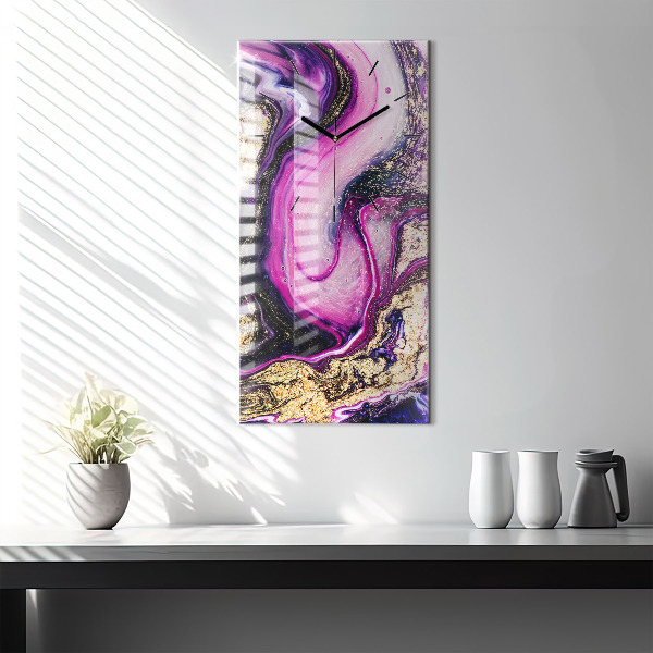 Modern vertical wall clock Abstract marble