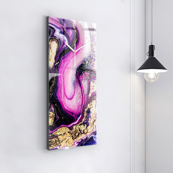 Modern vertical wall clock Abstract marble