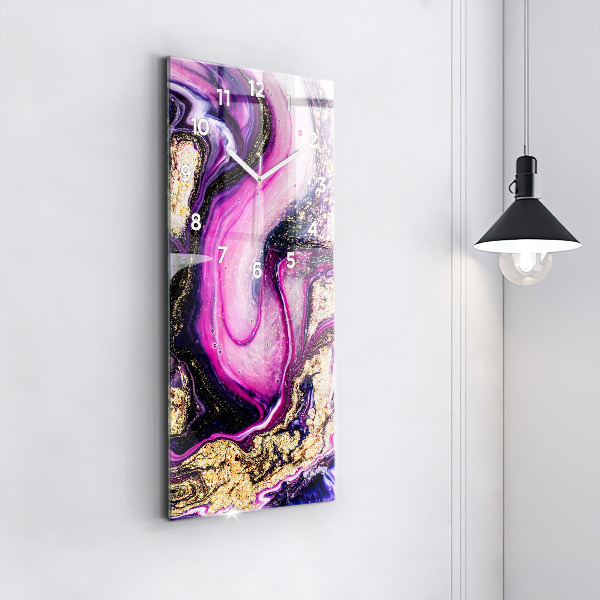 Modern vertical wall clock Abstract marble