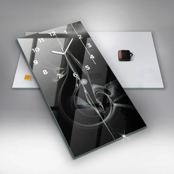 Modern vertical wall clock Abstract smoke
