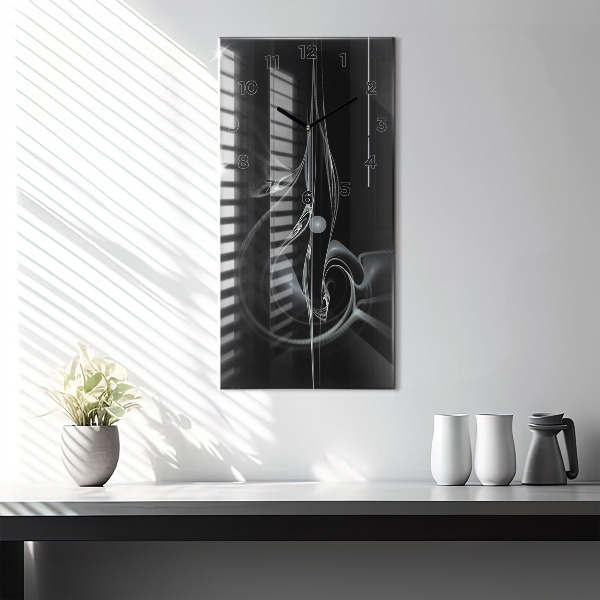 Modern vertical wall clock Abstract smoke