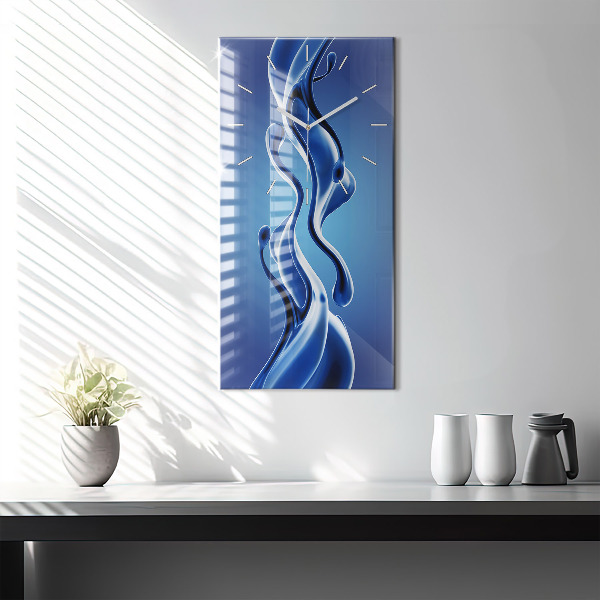 Modern vertical wall clock Liquid abstraction