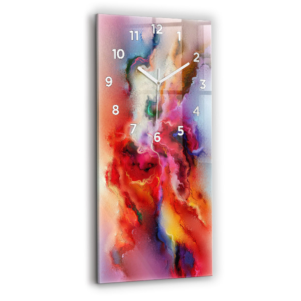 Modern vertical wall clock Spilled paint