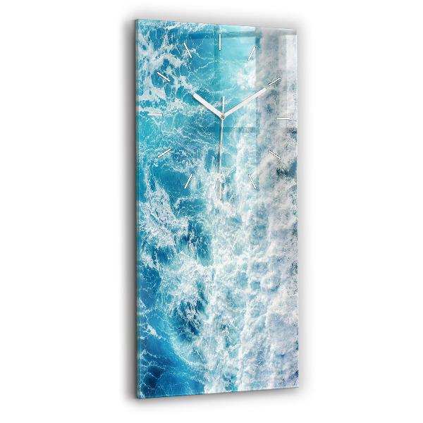 Modern vertical wall clock Ocean waves