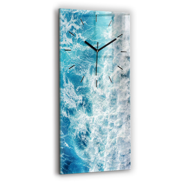 Modern vertical wall clock Ocean waves
