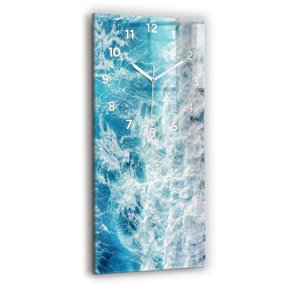 Modern vertical wall clock Ocean waves