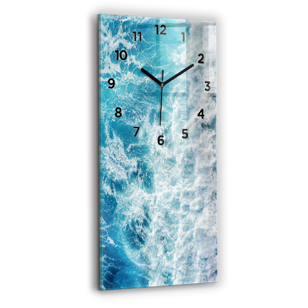 Modern vertical wall clock Ocean waves