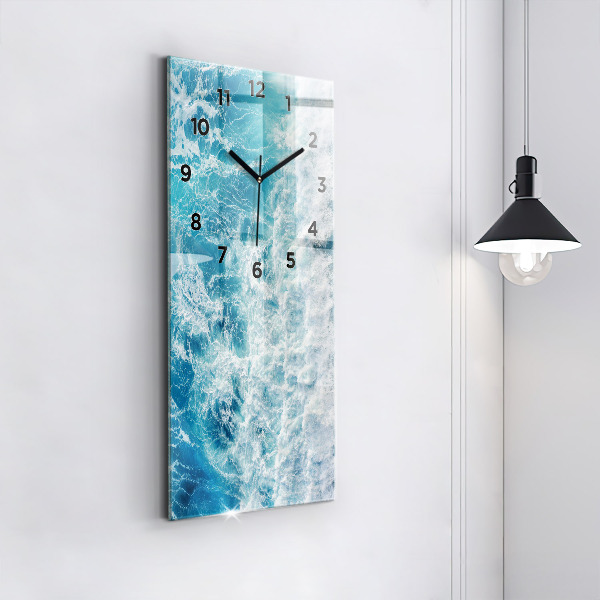 Modern vertical wall clock Ocean waves