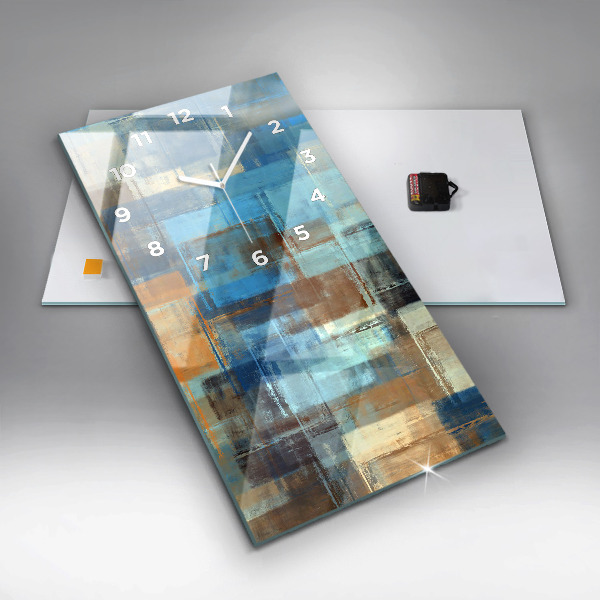 Modern vertical wall clock Colorful background - abstract