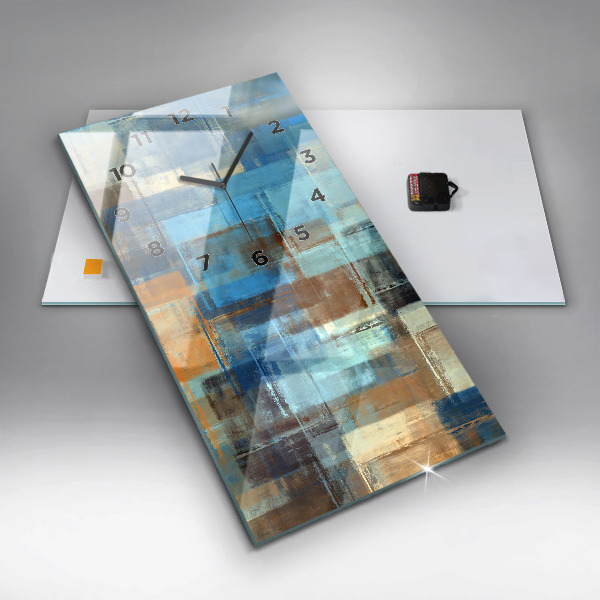 Modern vertical wall clock Colorful background - abstract