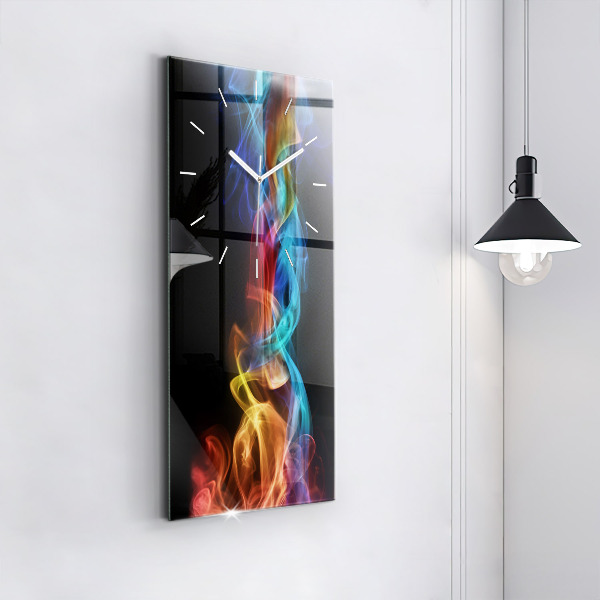 Modern vertical wall clock Abstract colorful lines
