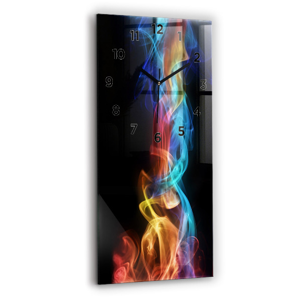 Modern vertical wall clock Abstract colorful lines