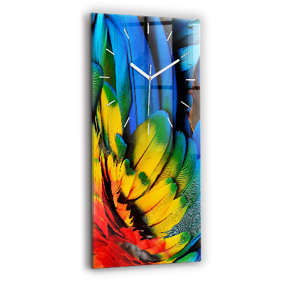 Modern vertical wall clock Colorful bird wings
