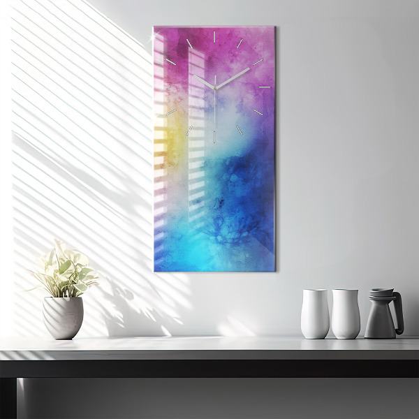 Modern vertical wall clock Colored Spots