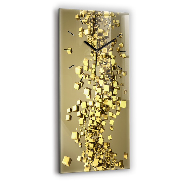 Modern vertical wall clock Golden squares