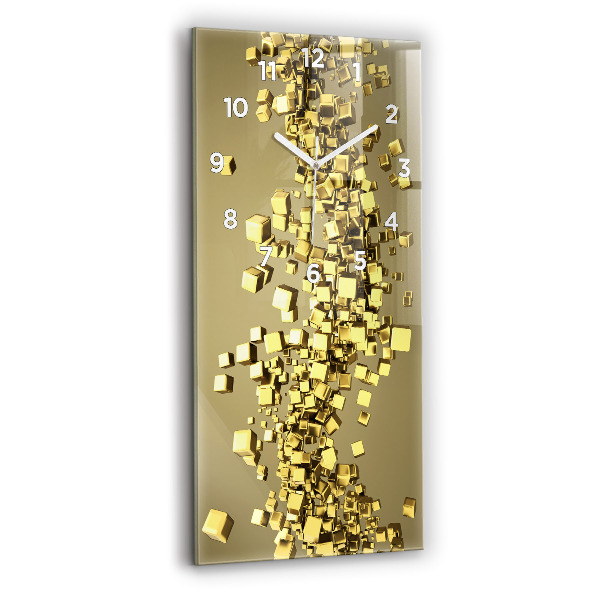 Modern vertical wall clock Golden squares