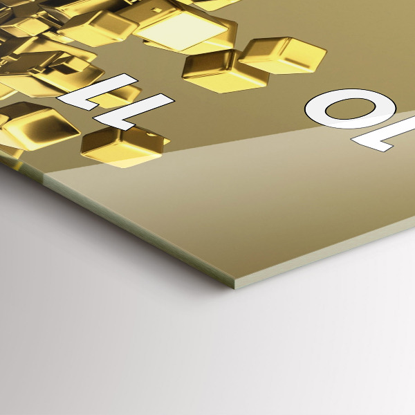Modern vertical wall clock Golden squares