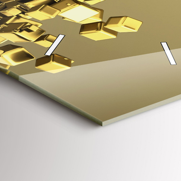 Modern vertical wall clock Golden squares