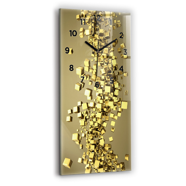 Modern vertical wall clock Golden squares
