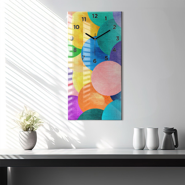Modern vertical wall clock Abstract circles