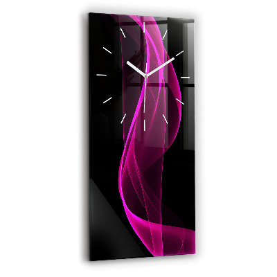 Modern vertical wall clock Pink abstraction